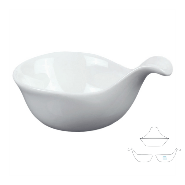 Bowls with Handle White Porcelain